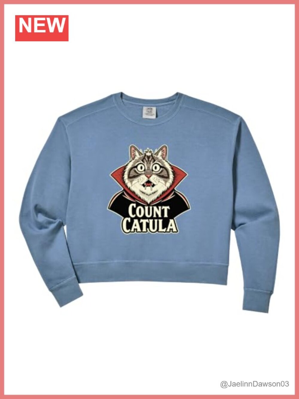 Count Catula Cat Halloween Relaxed Crop Sweatshirt